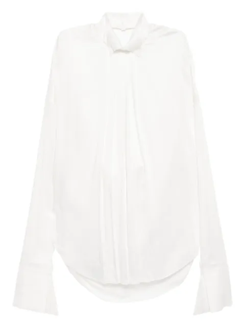 Gaze De Lin pleated open-back shirt White GDFBL116