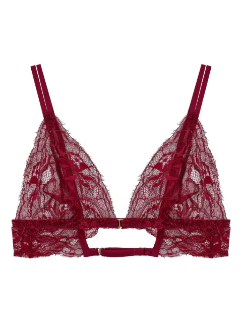 Fleur Of England lace-trimmed triangle bra Red SIMONEBOUDOIRBRA