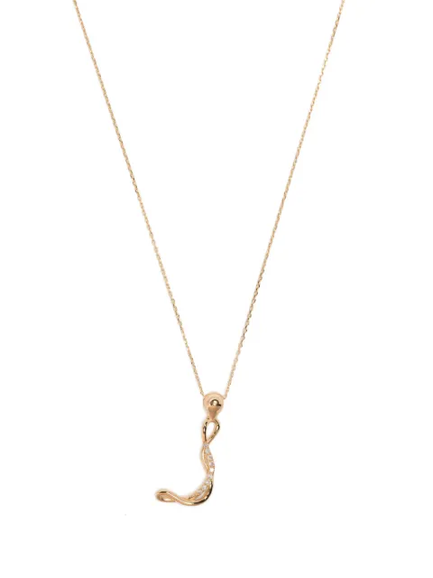 Charlotte Chesnais 18K yellow gold Letter J diamond necklace Gold FJCO007DIAJ
