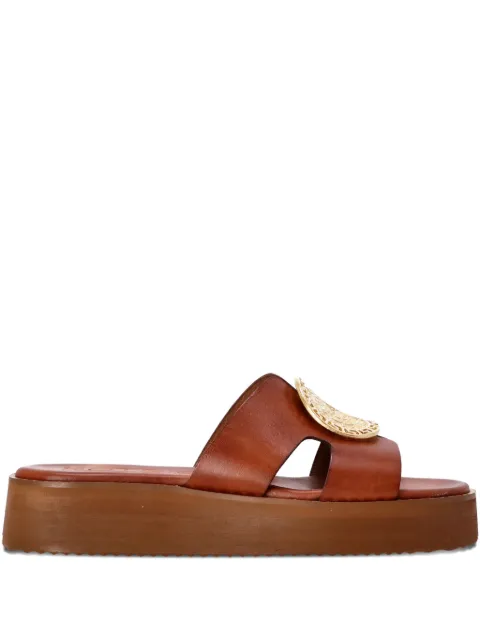 Kotris Sandals leather platform sandals Brown 18630D