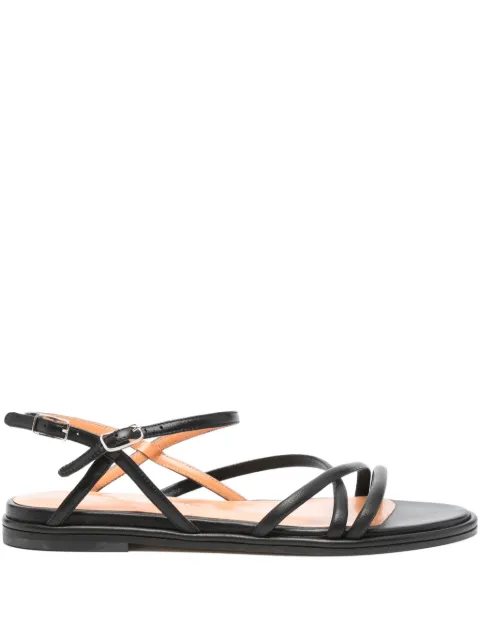 Lella Baldi leather buckle sandals Black LT500