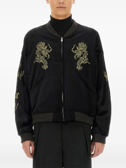 Sasquatchfabrix. dragon-embroidered bomber jacket Black 24AWJKM00503