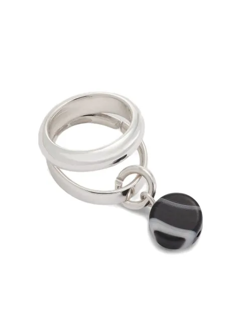 Räthel & Wolf Ida Aaron twin-hoop ear cuff Silver RW22154BLACKAGATE