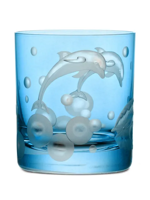 Artel Flights of Fantasy Dolphins in Sky with Pearls-motif glass Blue G212AMD1AQ
