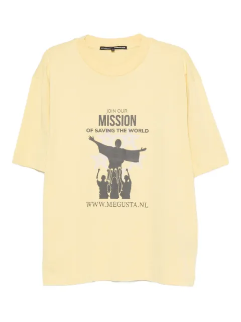 MEGUSTA Recruiter graphic-print T-shirt Yellow MG010107
