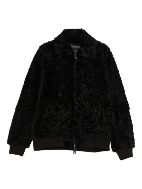 P.A.R.O.S.H. lamb-fur zip-up bomber jacket Brown D470085MARMONT