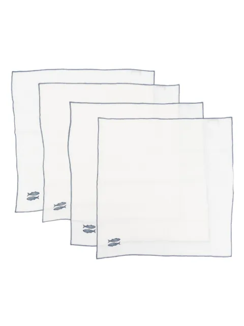 The Conran Shop embroidered-fish napkins (set of four) (45cm x 45cm) White TCS396658