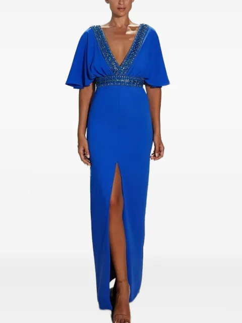 Maestri embellished V-neck maxi dress Blue 5031ROYALBKUE