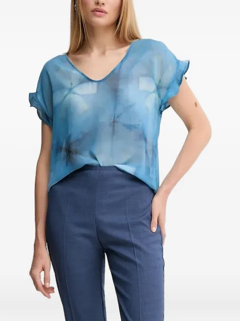 Sandro Ferrone abstract-pattern print blouse Blue S32X