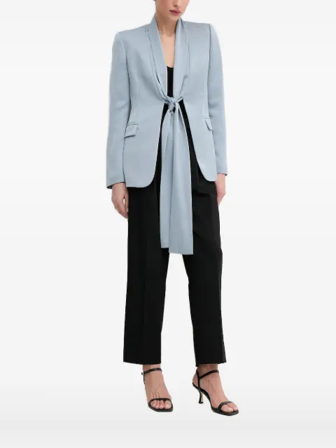 Sandro Ferrone tie-front flap-pocket blazer Grey S23XBE