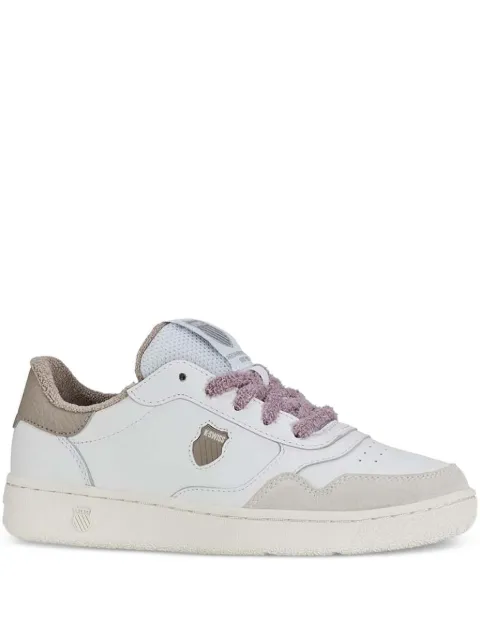 K-Swiss lace-up suede-panelled sneakers White 94312116