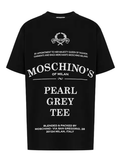 Moschino text-print T-shirt Black A07085241