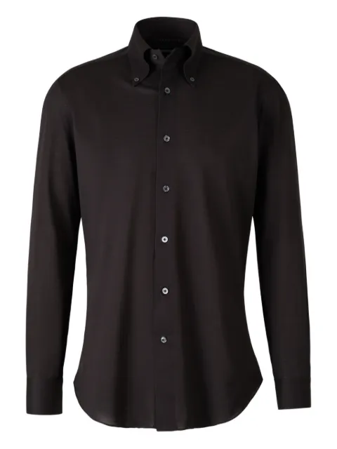 Fray button-fastening shirt Black 1626
