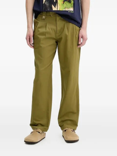 Desigual pleated pocketed straight-leg trousers Green 25SMPW01