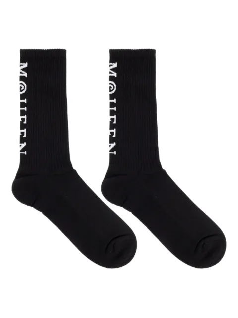 Alexander McQueen logo-embellished ribbed socks Black 8375084720Q