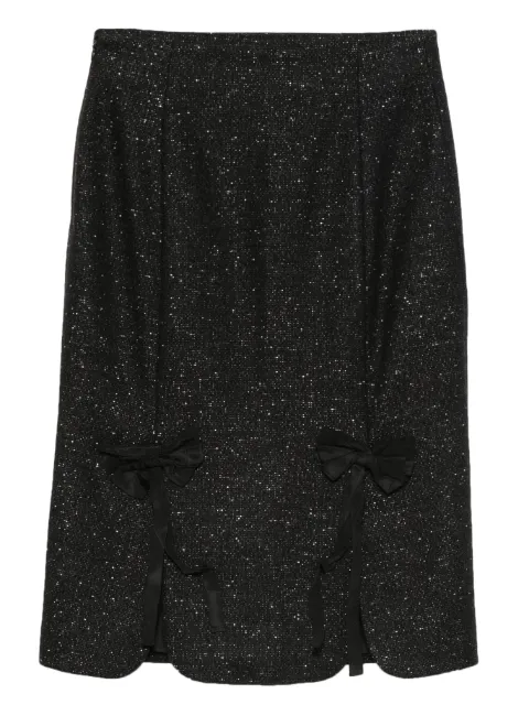 John Galliano Pre-Owned 2000s bow-detail wool-blend skirt Black HOLAGAL147
