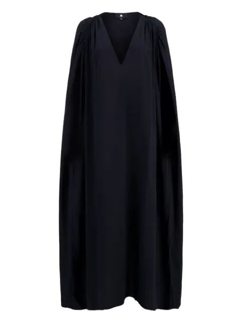 Su cape v-neck dress Black CHALA100110
