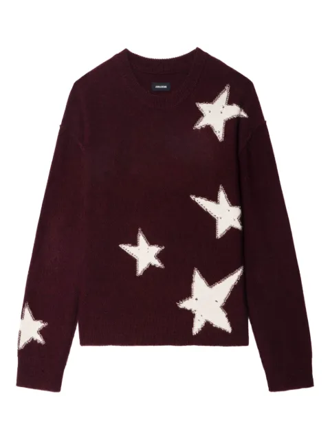 Zadig&Voltaire star-pattern cashmere jumper Red KWSW02844