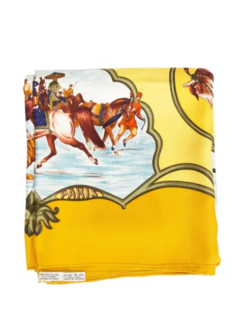 Hermès Pre-Owned 1993 Les Chevaux des Moghols silk scarf Yellow 15016005