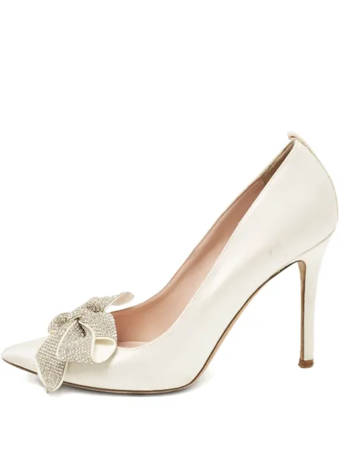 SJP by Sarah Jessica Parker Pre-owned 100mm rhinestone-bow pumps White 1081586