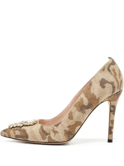 SJP by Sarah Jessica Parker pre-owned 100mm camouflage-print embellished stiletto pumps Neutrals 1108912