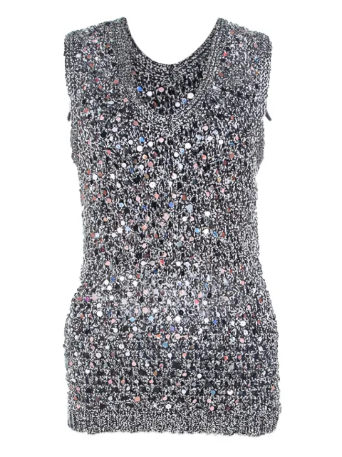 Zac Posen pre-owned sequin-embellished sleeveless top Grey 215693
