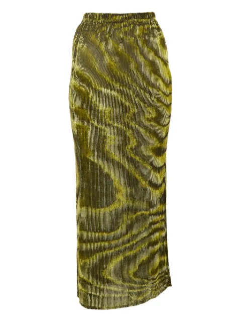 Ronny Kobo devoré pleated maxi skirt Green 1024180