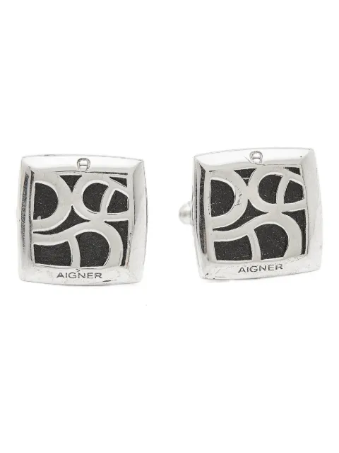 Aigner Vintage logo-embellished cufflinks Silver 1015652