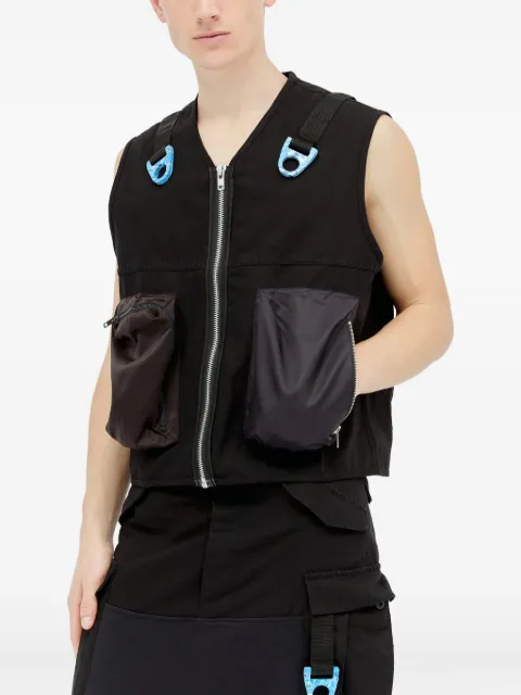 Space Available ring-detail utility vest Black SAURV001BLKS