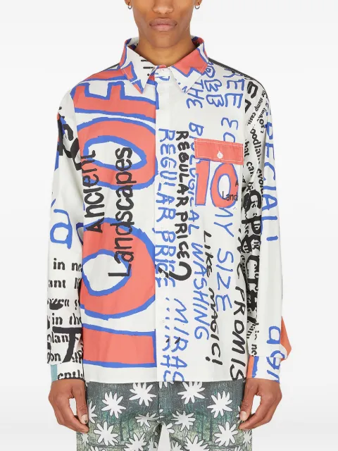 DRx x STEFAN MEIER x LN-CC 10 Cents Off graphic-print cotton shirt Multicolour DRXSMLNCC07