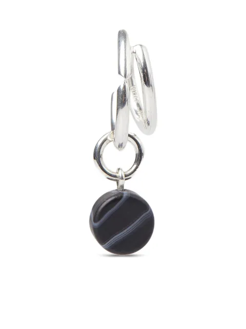 Räthel & Wolf Enna Aaaron hoop earring Silver RW22084BLACKAGATE