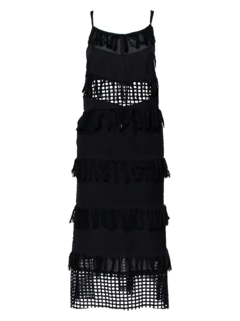 Sea fringed cutout dress Black 437611