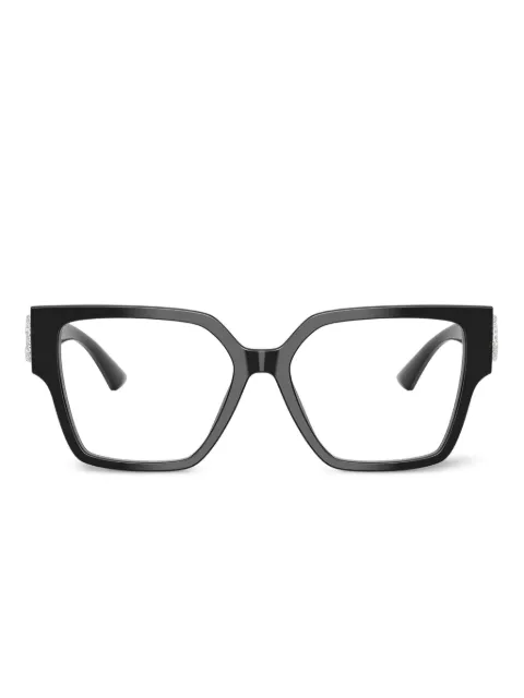 Jimmy Choo Eyewear crystal-embellished square-frame glasses Black JC3032B