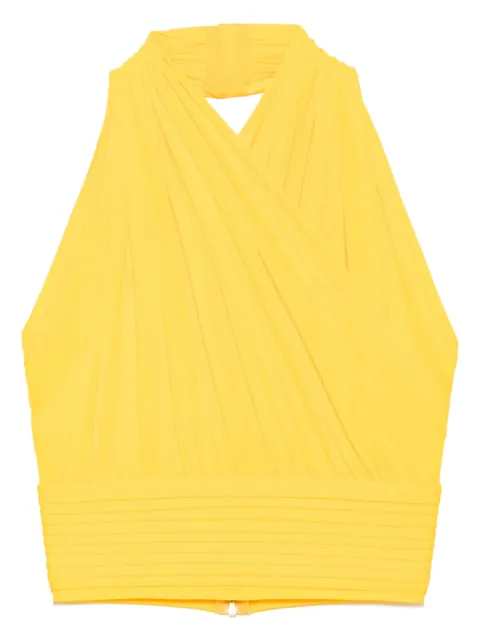 Herve L. Leroux high-neck top Yellow KELLYTOP