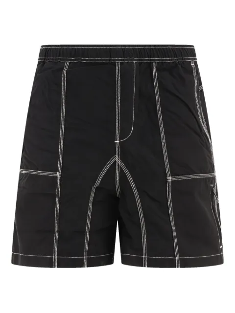 Brain Dead panelled contrast-stitch shorts Black B21003636