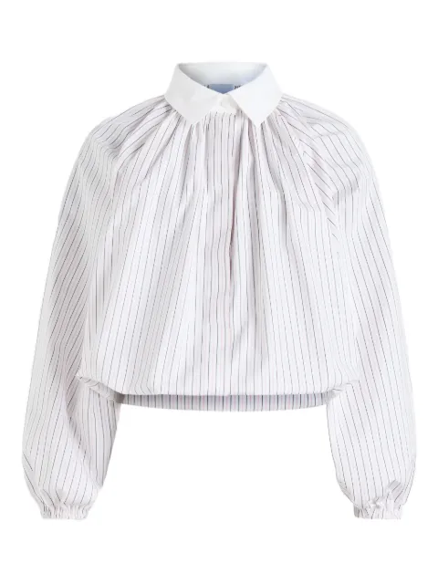 Patou striped balloon-sleeves shirt White BL05001905080