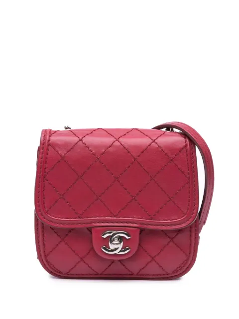 CHANEL Pre-Owned 2012-2013 Mini Stitched Calfskin Citizen Flap crossbody bag Pink XSKVJLE1TICR1SWX