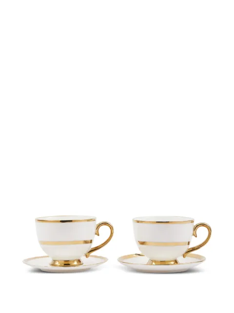 POLSPOTTEN Golden Finds porcelain teacups (set of two) White 230400632