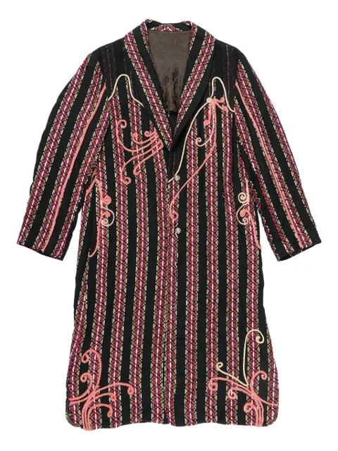 COMMUNS striped coat Black CSSS23M101A