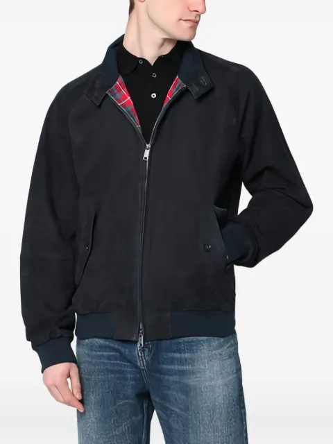 Baracuta G9 suede zip-up jacket Blue BRCPS0939UT2623