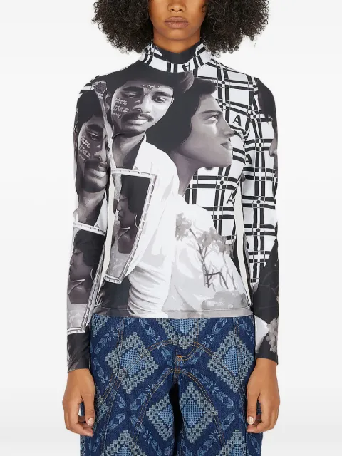 Ahluwalia graphic high-neck top White UAHLUTO005AW22FA59BW