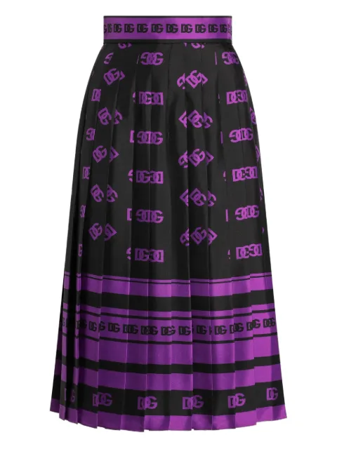 Dolce & Gabbana DNA pleated midi skirt Black F4C2GTHI1Z7