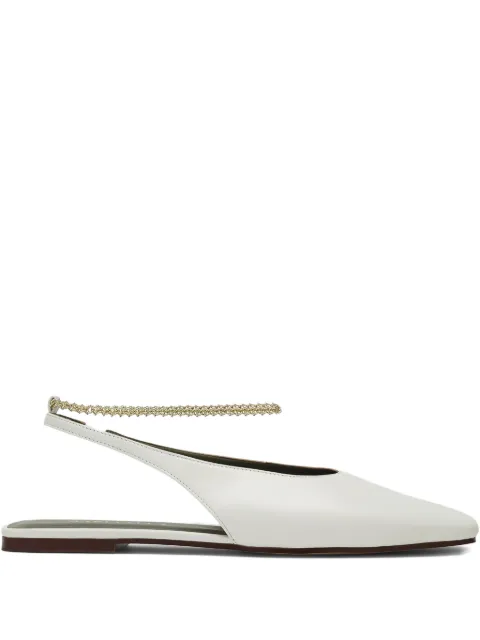 MARIA LUCA chain-embellished slingback pumps White DL44003A21004
