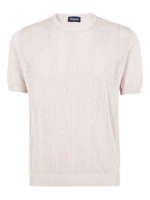 Drumohr mesh-panel t-shirt Neutrals D1Z300PT