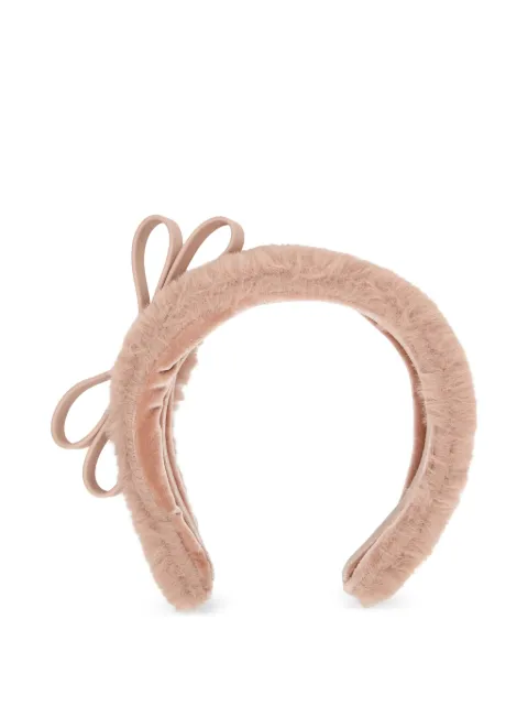 RED(V) bow faux fur headband Neutrals QJ0B89JAT