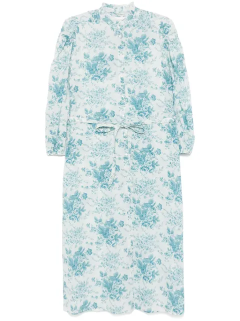 Antik Batik Cinz-print midi dress Blue CINZ1LDR