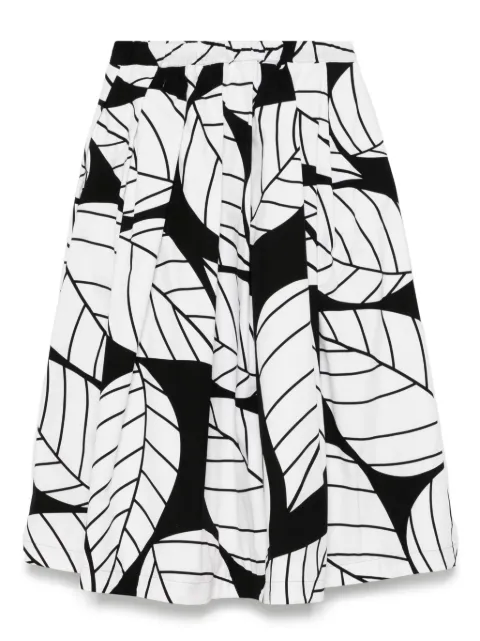 Comme Des Garçons Pre-Owned 2000's leaf-print midi skirt White CG900US