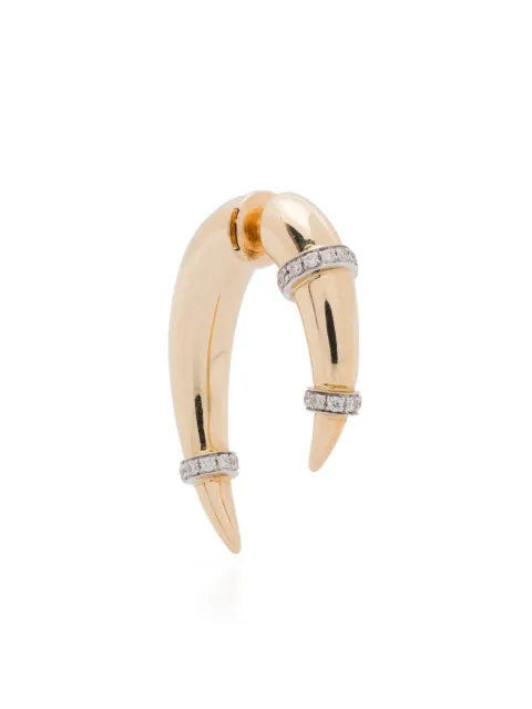 Rainbow K 14K yellow gold Horn diamond single earring Gold E034