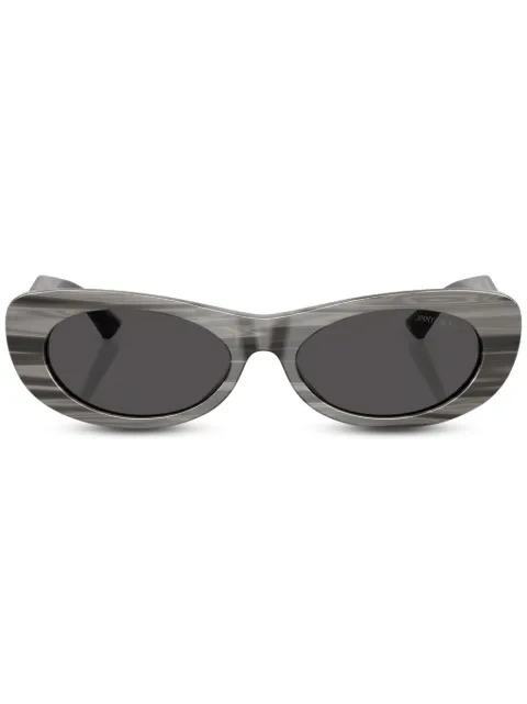 Jimmy Choo Eyewear logo-plaque sunglasses Black JC5038BU506387