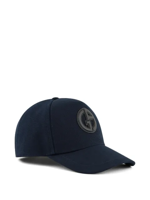 Giorgio Armani logo-appliqué cotton baseball cap Blue GM001048AF15165